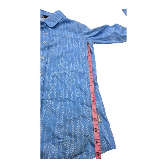 Simms Shirt Womens XS Blue Patterned Button Up Long Sleeve Polyester Fishing Top - Picture 4 of 9